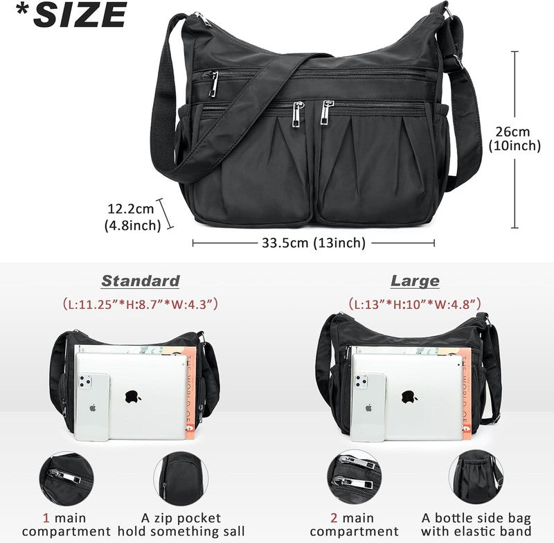 Women Crossbody Bag Waterproof Nylon Lightweight Shoulder Travel Handbag Purse2