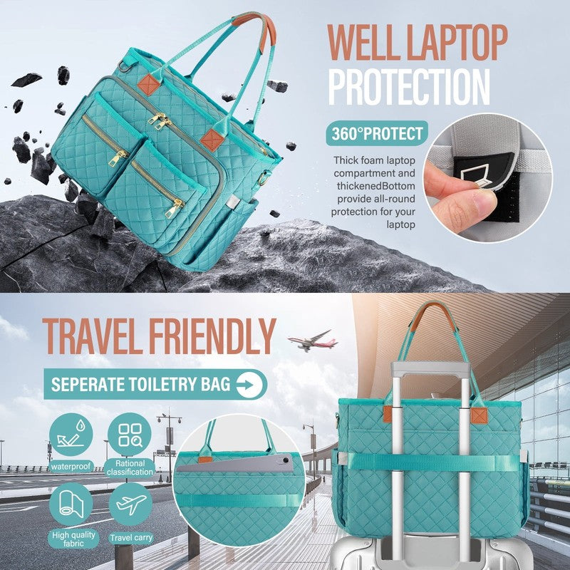 Large Capacity Womens Work Bag Multi-Functional Teacher Tote Bag with Laptop Com3