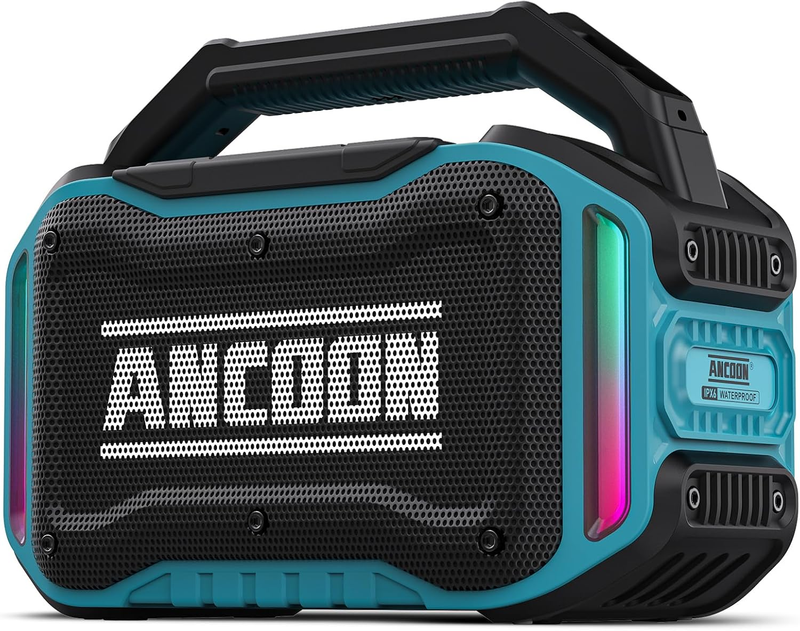 80W Bluetooth Speaker, Loud Bass, IPX6 Waterproof, 20H Playtime, TWS, Sky Blue8