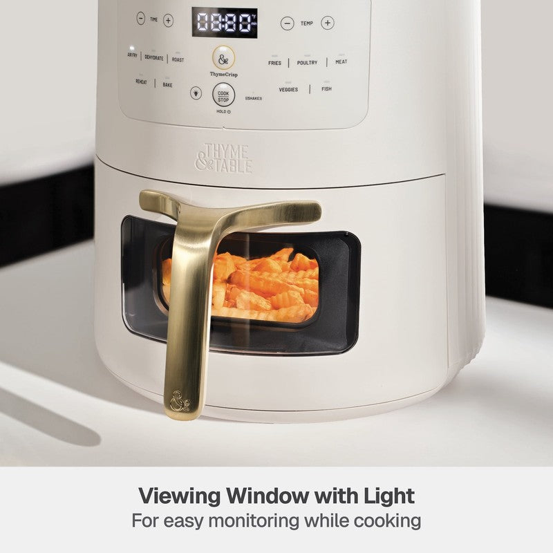 6QT Air Fryer, with Thymecrisp and Ceramic-Coated Nonstick Basket, Sand White8