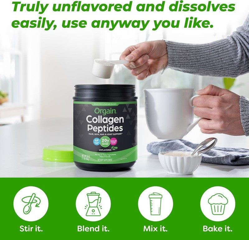 Grass Fed Hydrolyzed Collagen Peptides Powder   20G for Hair, Skin & Joints5