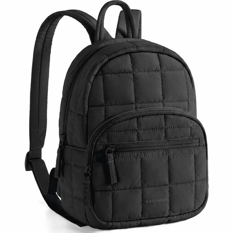 Women Mini Quilted Puffer Backpack Lightweight Water Resistant Bookbag Black9