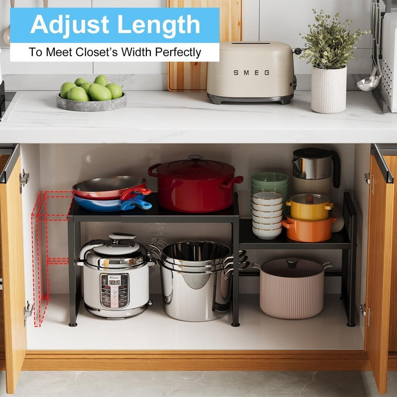 44.3" Expandable Metal Storage Shelves Heavy Duty 150lb Adjustable Kitchen Rack5