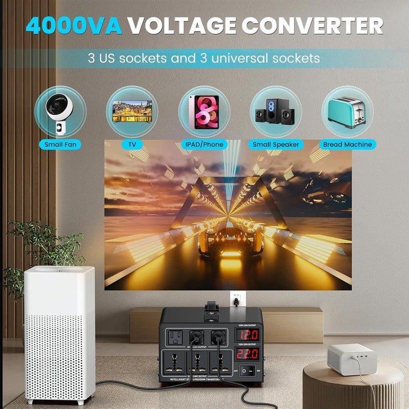 4000W Voltage Converter Transformer(110V to 220V or 220V to 110V) Step Up/Down C5