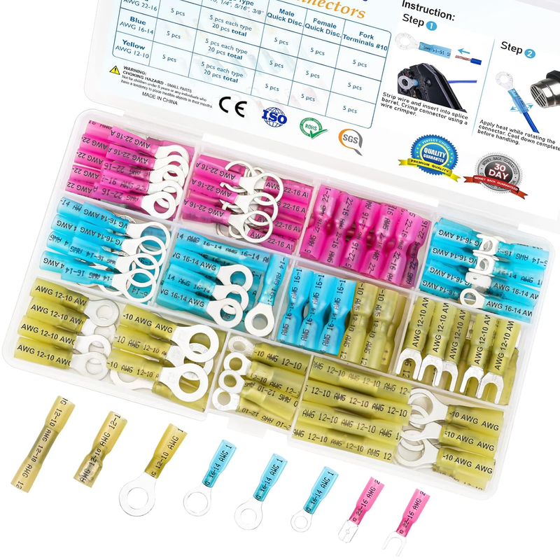 120Pcs Waterproof Heat Shrink Wire Connectors Kit for Automotive & Marine Use10