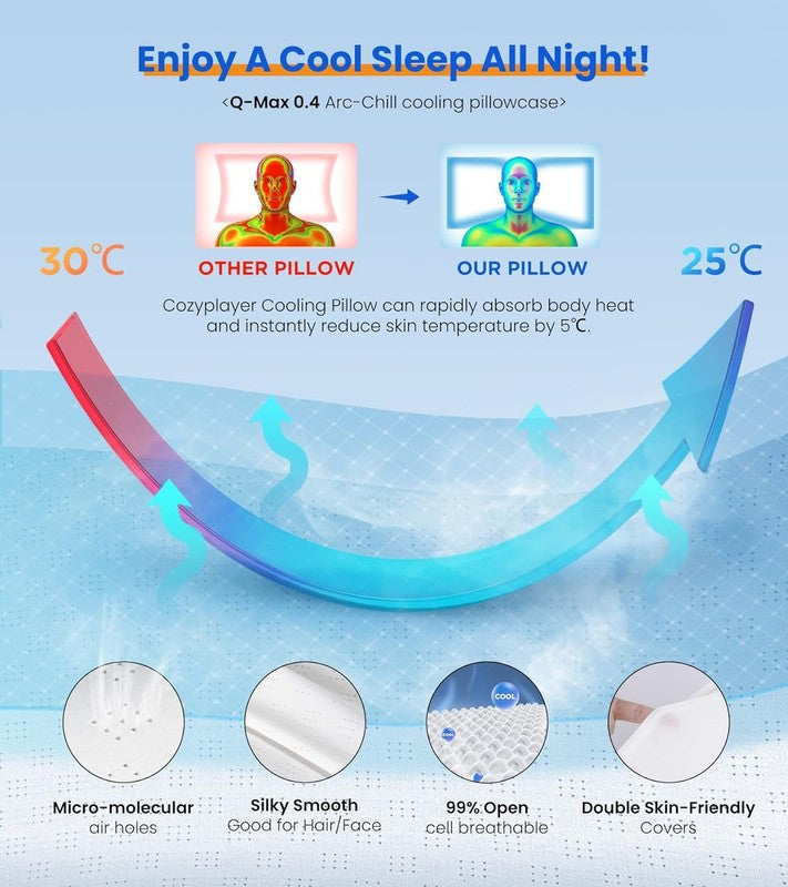 Cooling Neck Support Pillow   Adjustable Ergonomic Memory Foam for All Sleepers4