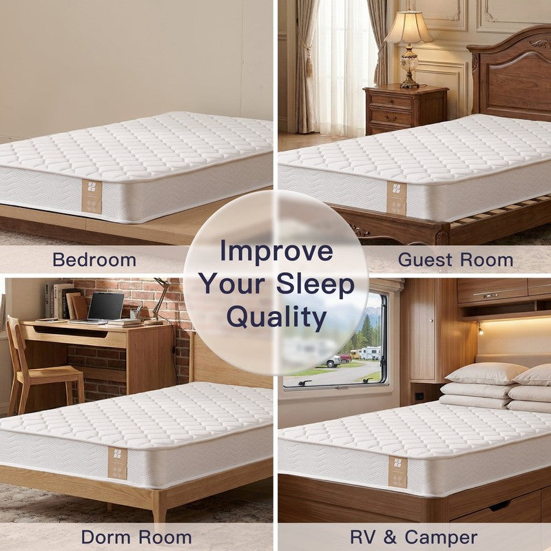 6 Inch Twin Mattress in a Box, Medium Firm Spring Hybrid Mattress for Kids Bunk 7