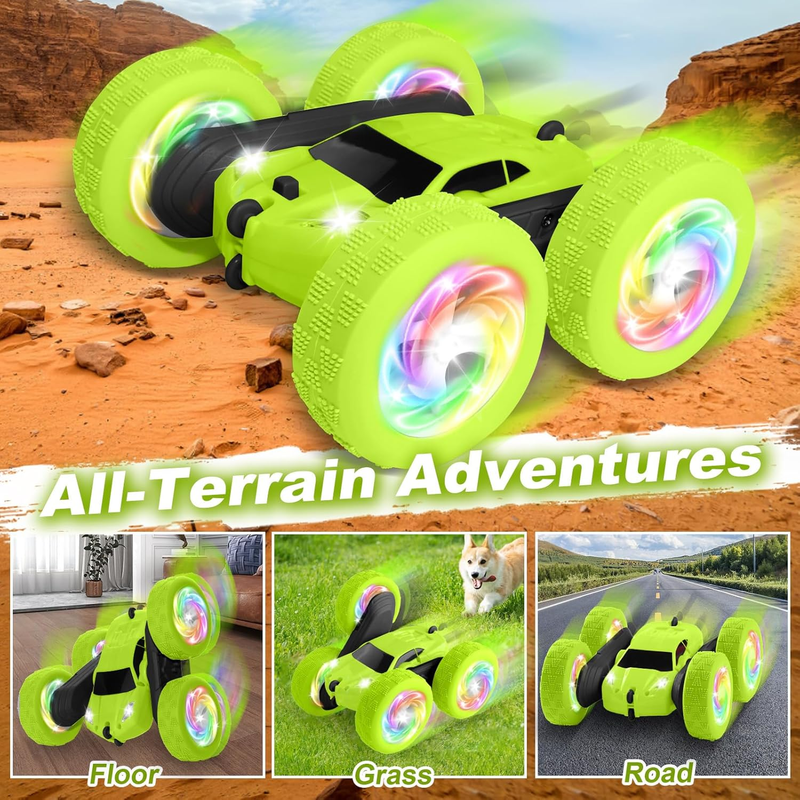 RC Stunt Crawler Car 2.4GHz 360 Flips Double Sided Boys Gift Green3