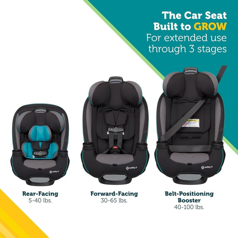 Grow & Go All In One Convertible Car Seat Rear/Forward/Booster Black Phantom1