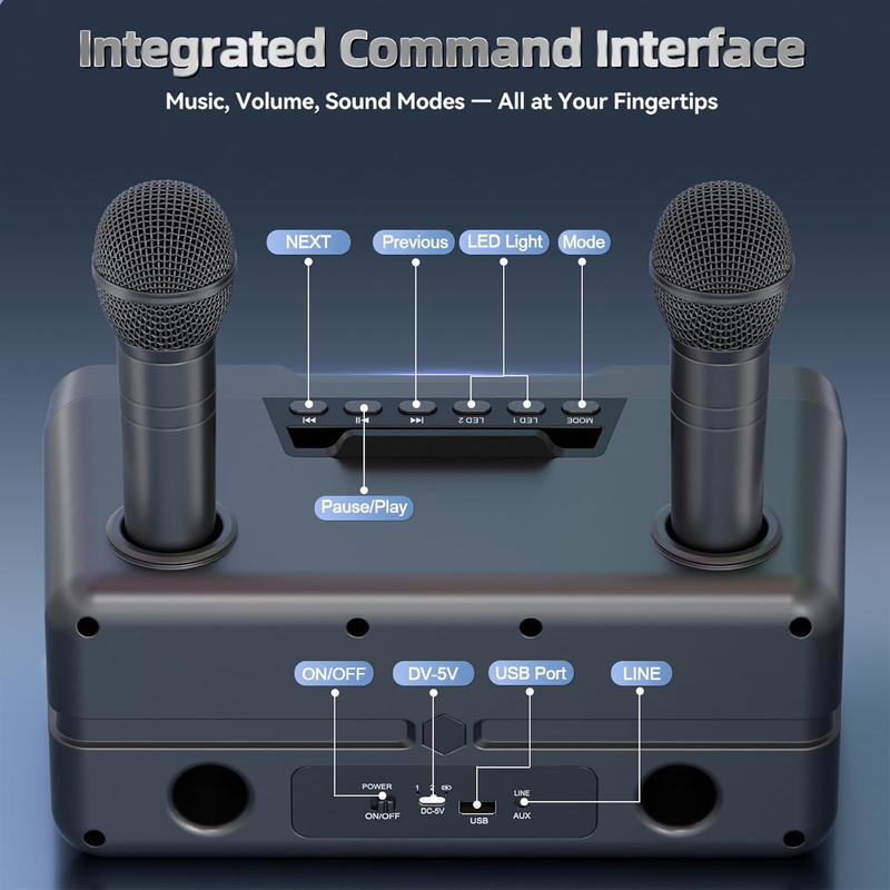215 Bluetooth Karaoke Machine for Adult Kid with Storage and Charging Station, P7