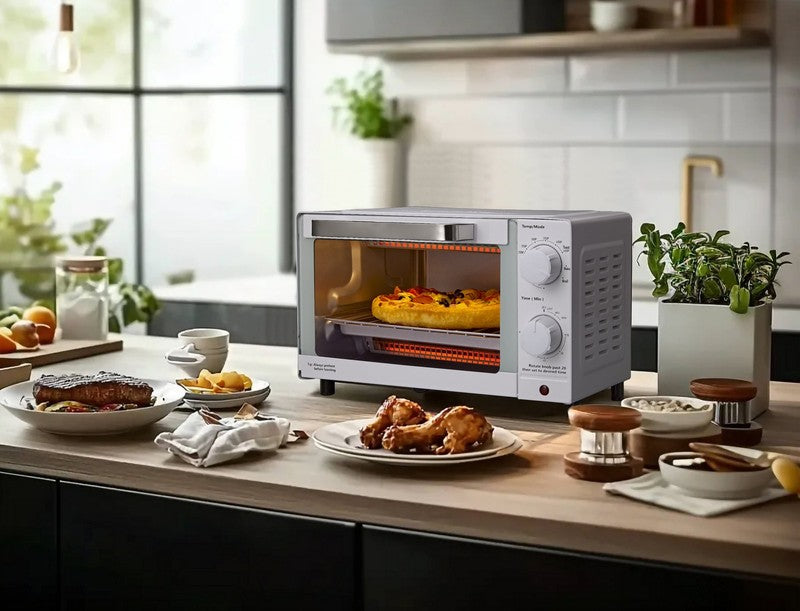 4-Slice Countertop Toaster Oven with Bake Pan & Rack, 3 Settings, White1