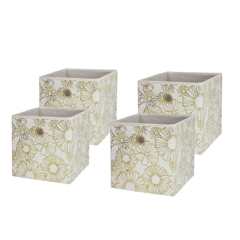 6 Cube Storage Organizer, White and  Collapsible Fabric Cube Storage Bins (10.5"2