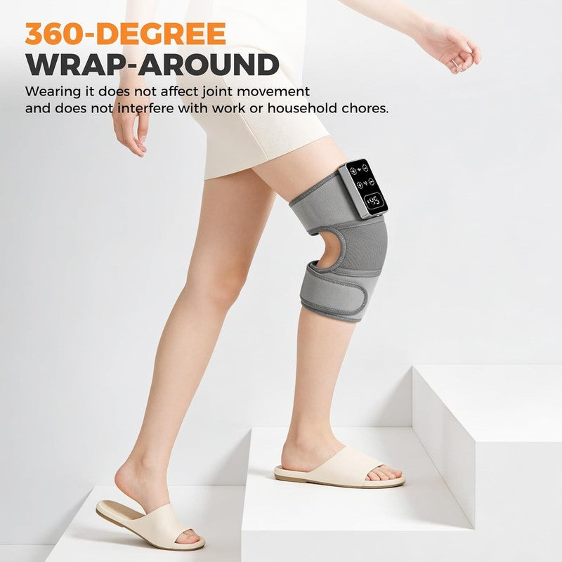 Cordless Knee Massager w/ Heat Electric Brace 5 Levels 3 Modes Pain Relief2