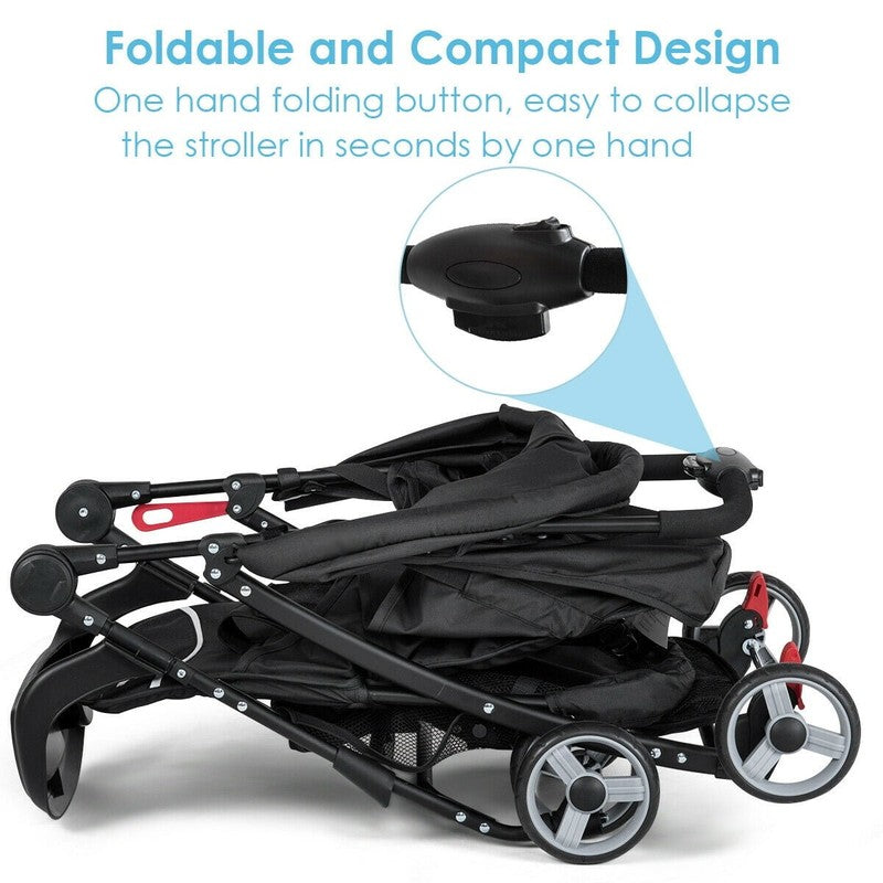 Foldable Lightweight Baby Stroller, Travel Pushchair for 0-36M, 13 Lbs, Black5