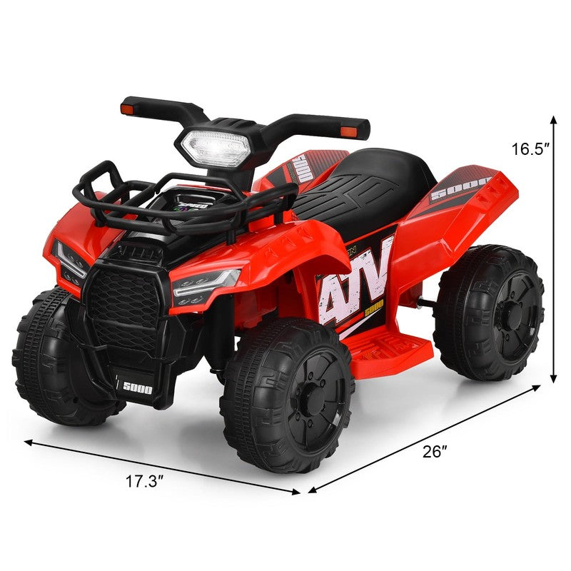 6V Kids ATV Quad Electric Ride on Car Toy Toddler W/Led Light&Mp3 Rose5