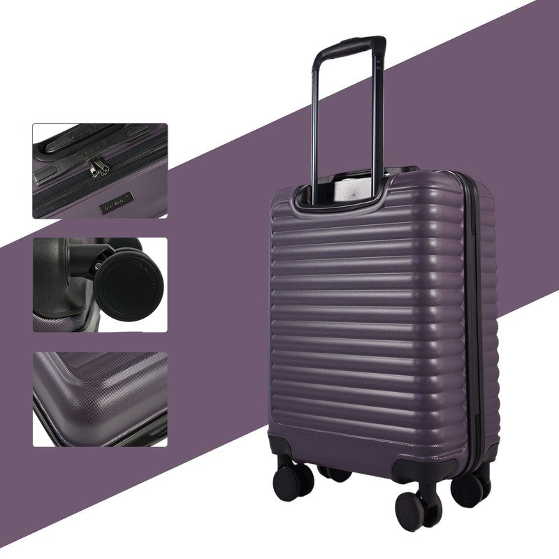 20" Underseat Hard Sided Carry On Luggage, Spinner Wheels, Abs,Purple3