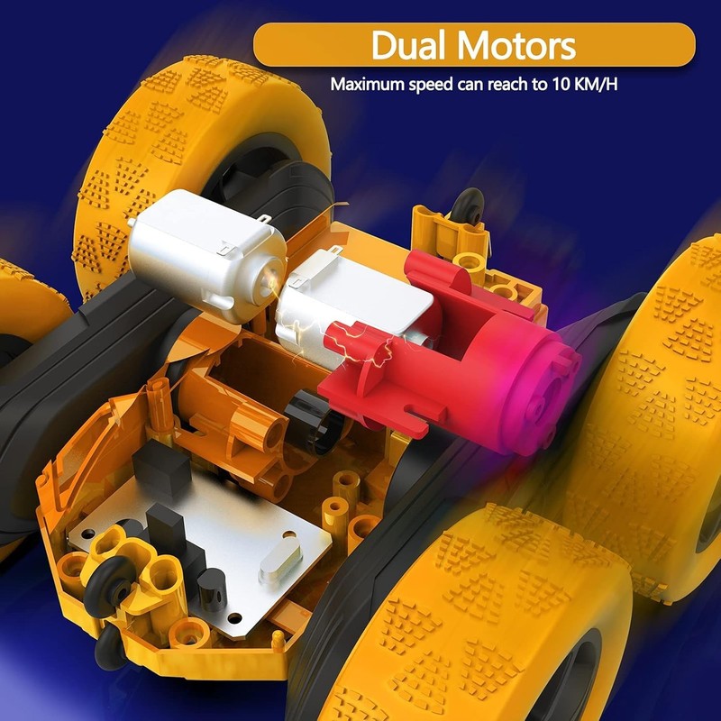 Remote Control Stunt Car for Kids, 360° Rotating Double-Sided RC Toy Vehicle wit2