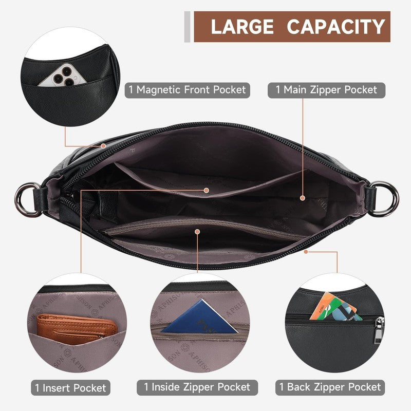 Trendy Leather Crossbody Purse with Adjustable Strap, Women'S Shoulder Handbag2