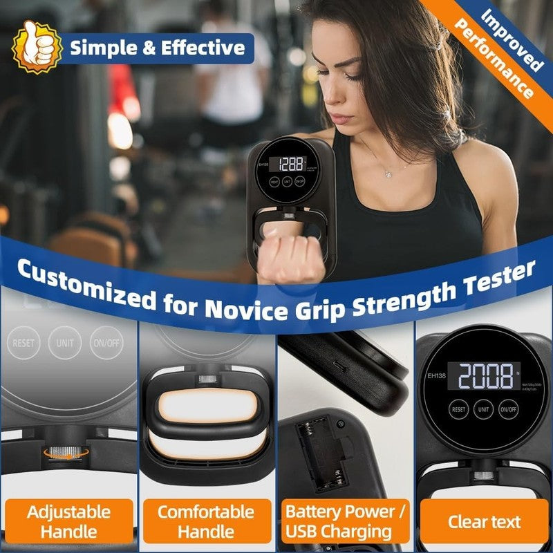 Hand Grip Strength Tester 265Lbs, LED Display, Grip Trainer for Home & Gym6