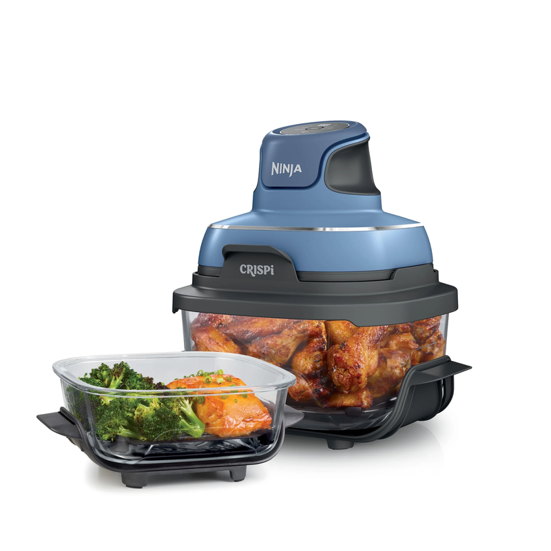 Crispi 3-in-1 Portable Air Fryer, 4QT & 5 Cup, Denim Blue FN100ND0