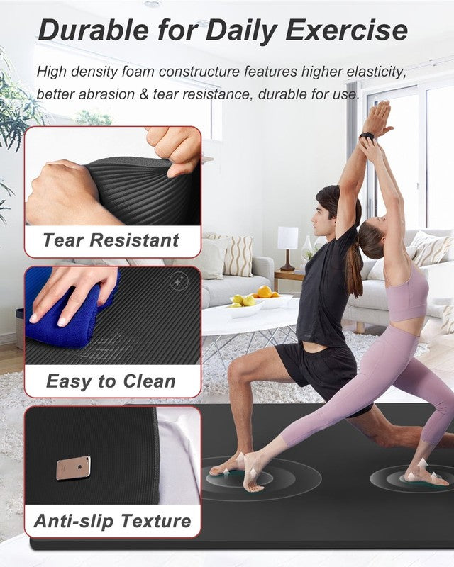 Large Workout Mat 78"X51" 10Mm Thick NBR Foam Exercise Mat for Home Gym Yoga Pil4