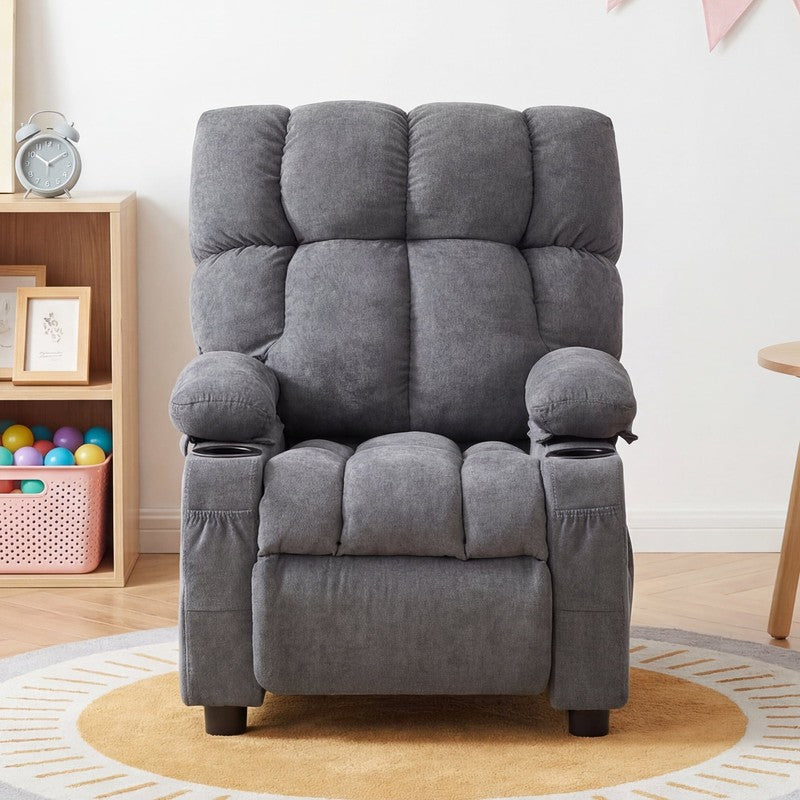 Kids Recliner Chair Push Back Toddler Recliner Children Bedroom Furniture ，Grey8