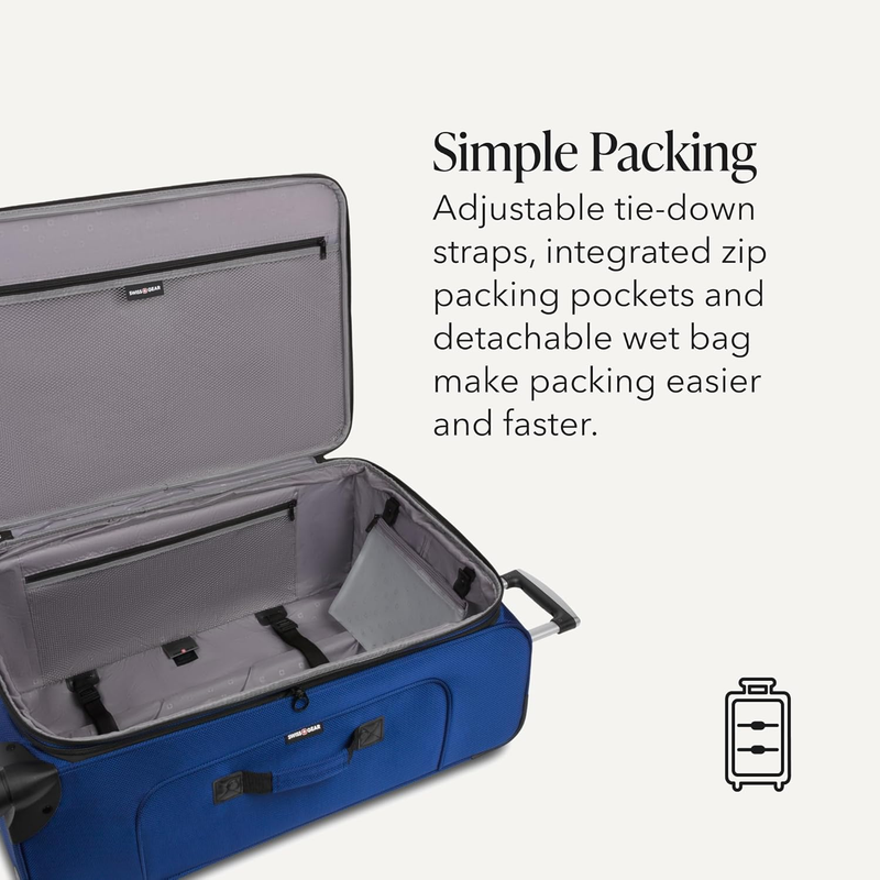 Sion Large Checked Softside Expandable Spinner Travel Suitcase Blue2
