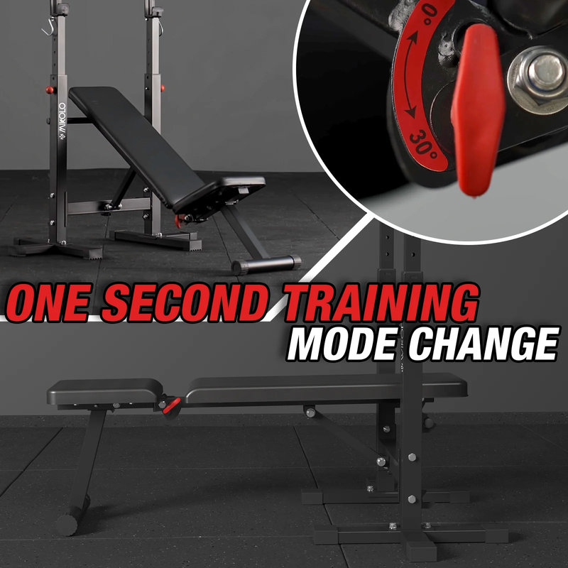 Adjustable Weight Bench, 660LBS Foldable Bench Press with Squat Rack, Multi Func7