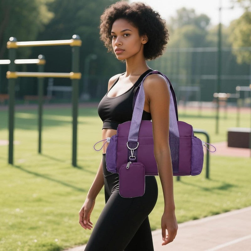 Everyday Mini Gym Bag Women 2.0 Tote Waterproof Travel Duffle Grape Coin Wallet7