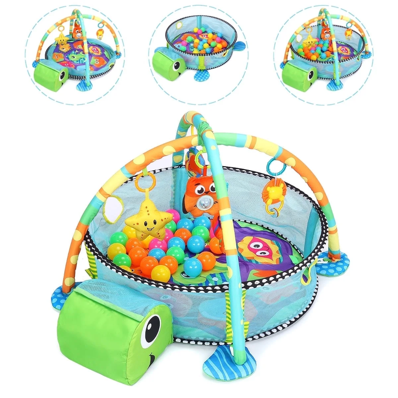 3 in 1 Baby Gym Play Mat Activity Ocean Ball Sensory Toys 0 36M10