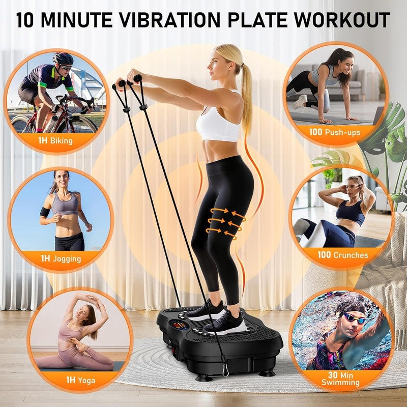 Vibration Plate Exercise Machine, 130 Levels Full Body Workout Vibrating Plate f5