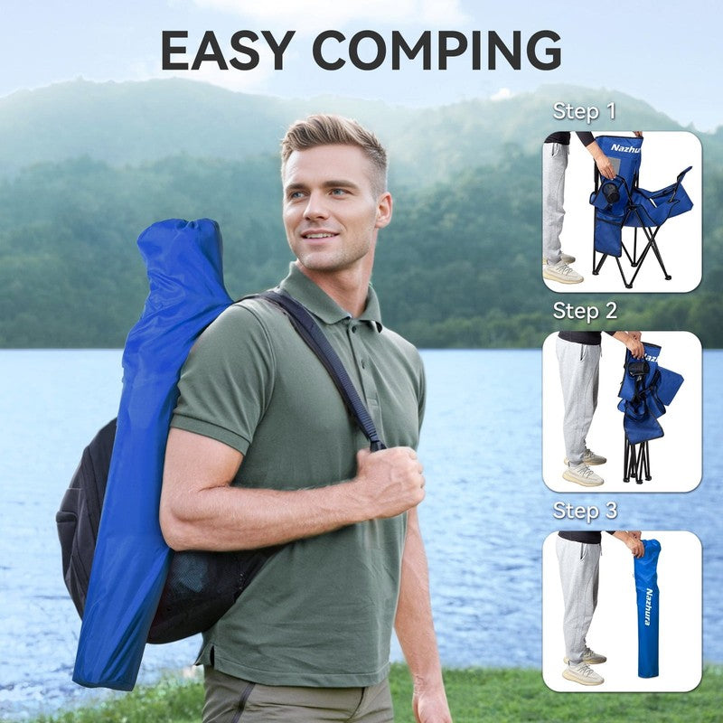 2 Pack Outdoor Camping Chairs Folding/Foldable/Portable with Cooler Pouch, Mesh 4