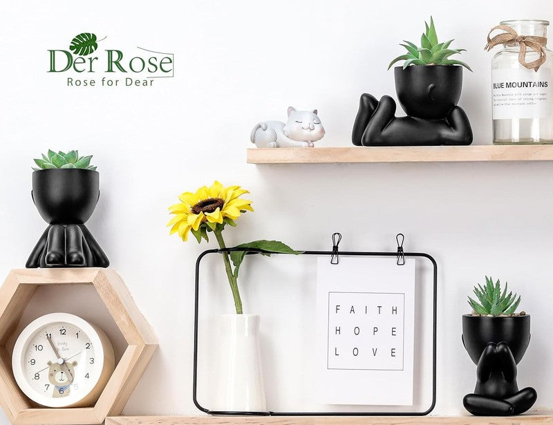 3Pcs Fake Succulents Plants Artificial for Black Bathroom Bedroom Home Living Ro5