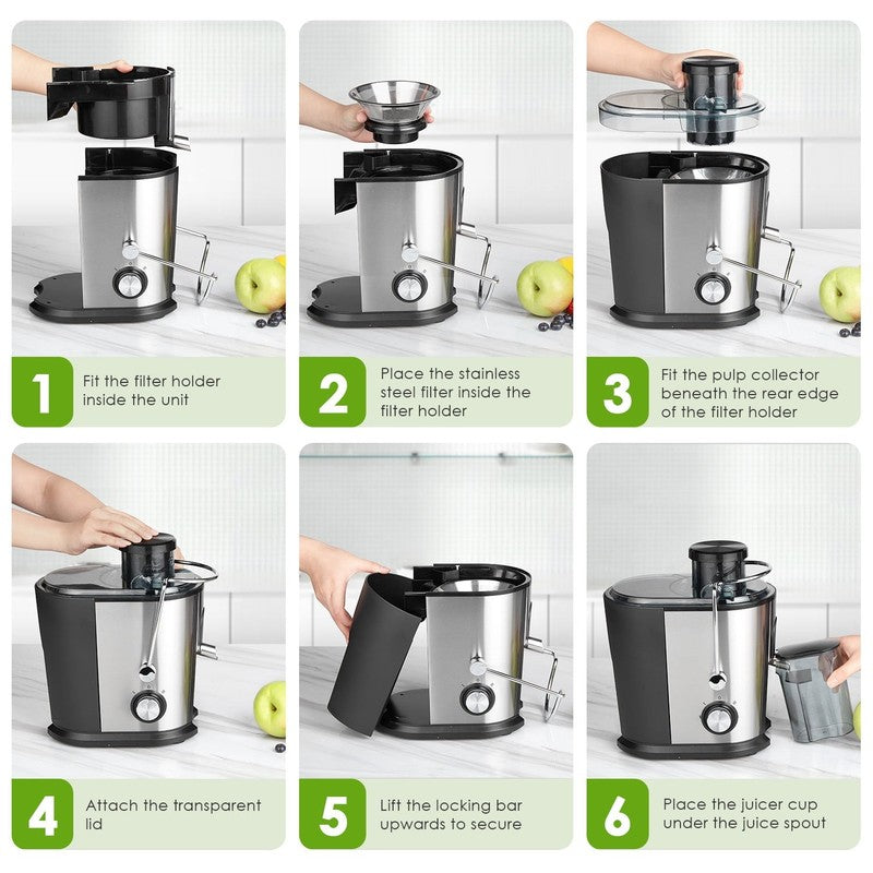 400 W 25 Oz 2 Speed Masticating Juicer, Silver3