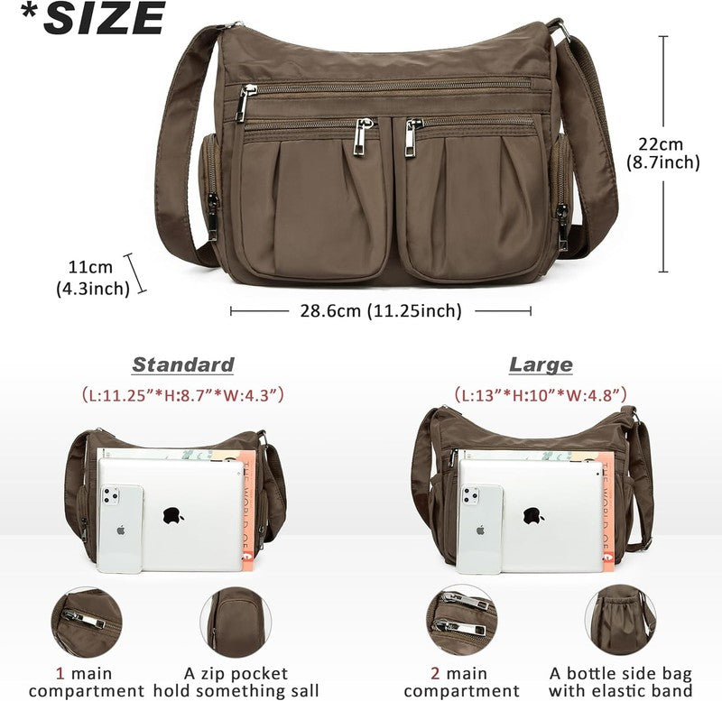 Women Crossbody Bag Waterproof Nylon Lightweight Shoulder Travel Handbag Purse2