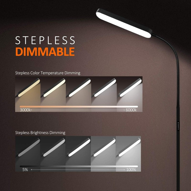 Floor Lamp, 15W/1000Lm Bright LED Floor Lamp with Stepless Adjustable 3000K 60001