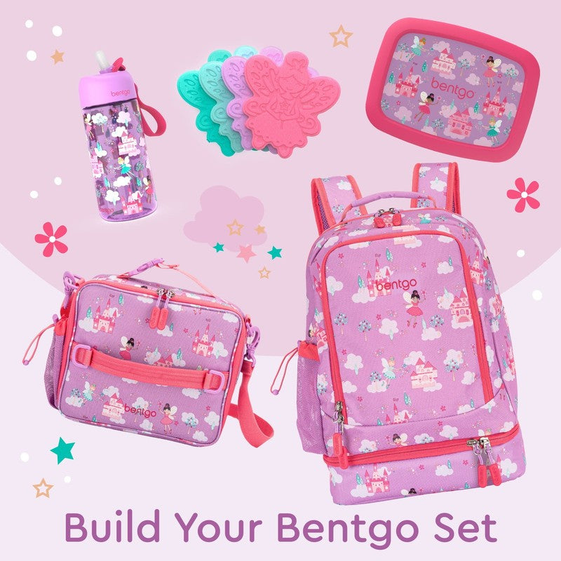 Kids Prints 2 In 1 Backpack & Insulated Lunch Bag   Pink Fairies5
