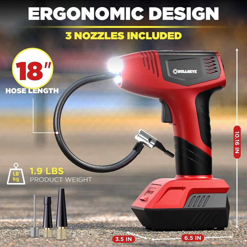 150 PSI Tire Inflator  Portable Electric Air Compressor for Car Bike, LED, 12V 1