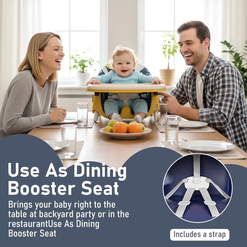 Baby High Chair, 4 in 1 Convertible Highchair for Babies & Toddlers, Double Tray5