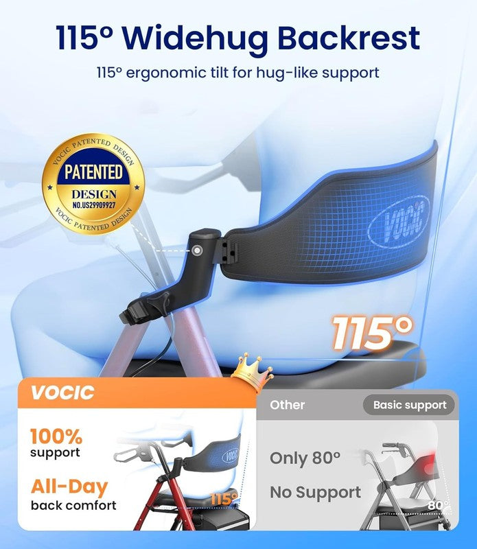 Walkers for Seniors, Z21 Rollator Walker with Seat Supports 350Lb, 8" Big Wheels2