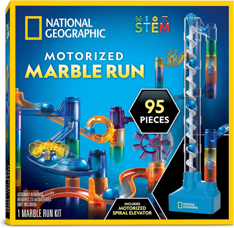 National Geographic Marble Run with Motorized Elevator   95 Piece Marble Maze Ki8