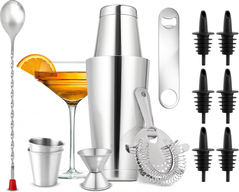 Mixology Bartender Cocktail Shaker Set - Includes 15 & 30 Oz Stainless Steel Sha0