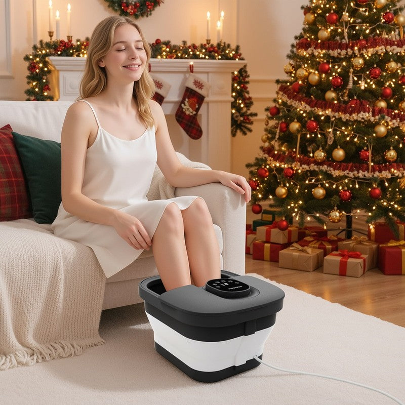 Collapsible Foot Spa with Massager and Heat, Foot Spa Massager with Bubble Heat,3