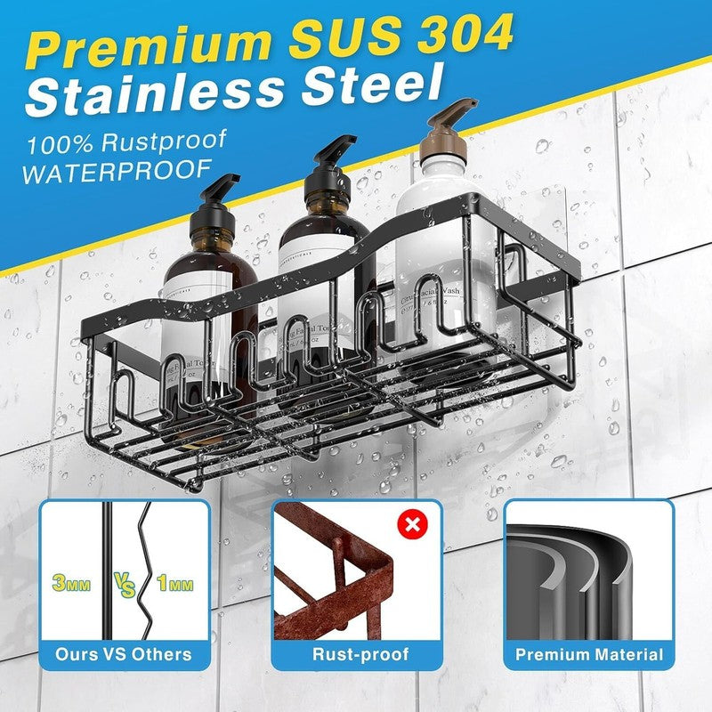 Adhesive Shower Caddy, 5 Pack Stainless Steel4