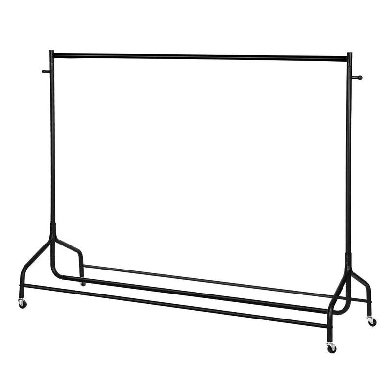 6Ft Heavy Duty Clothes Rack with 4 Wheels Rolling Garment Organizer Black2
