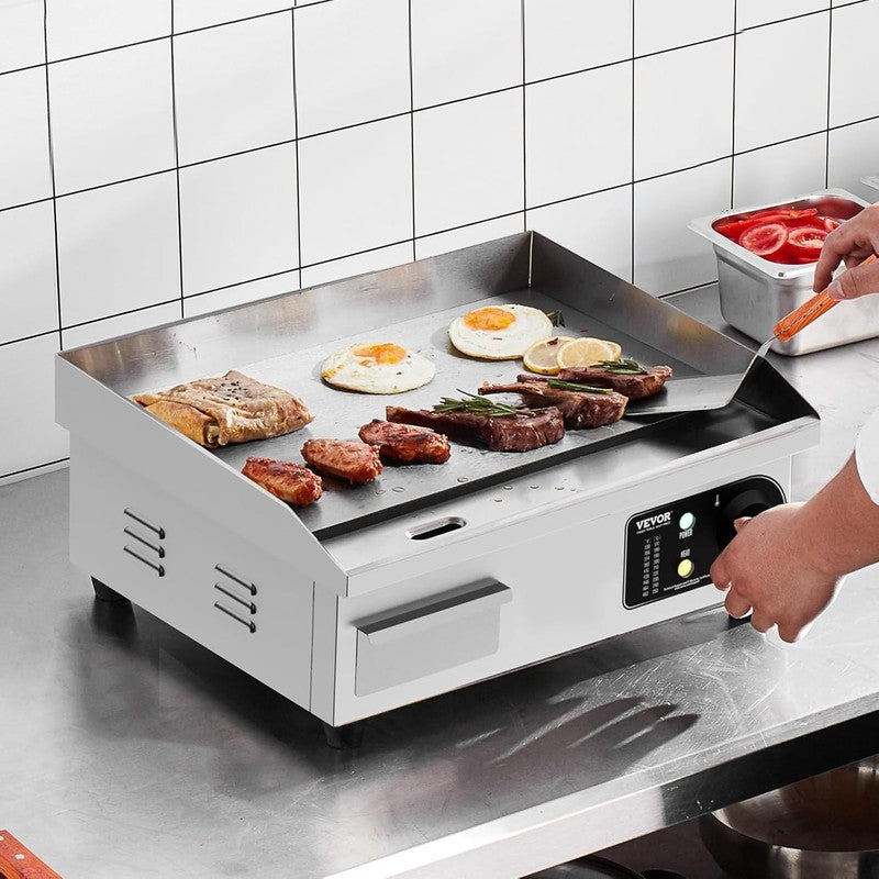 1700W Commercial Electric Griddle 18in Stainless Steel Flat Top Adjustable Temp7