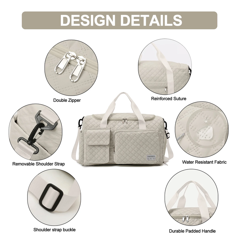 Travel Duffle Bag for Women Men, Weekender Overnight Bags Carry on Gym Bag with4