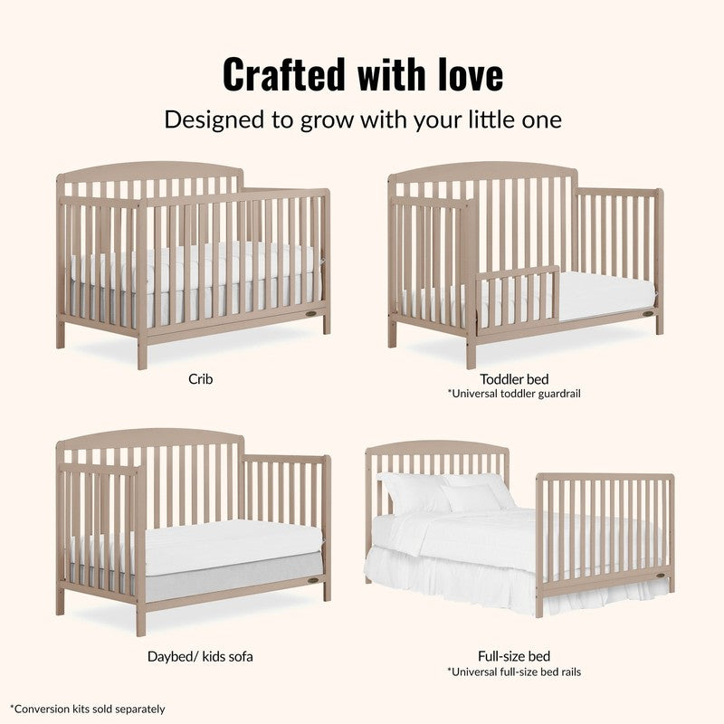 Odelle 5-In-1 Convertible Crib, Converts from Baby Crib to Toddler Bed, Day Bed,3