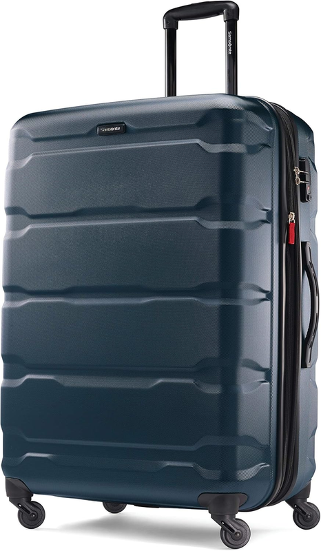 28" Hardside Expandable Luggage Spinner Wheels Checked Suitcase Teal8