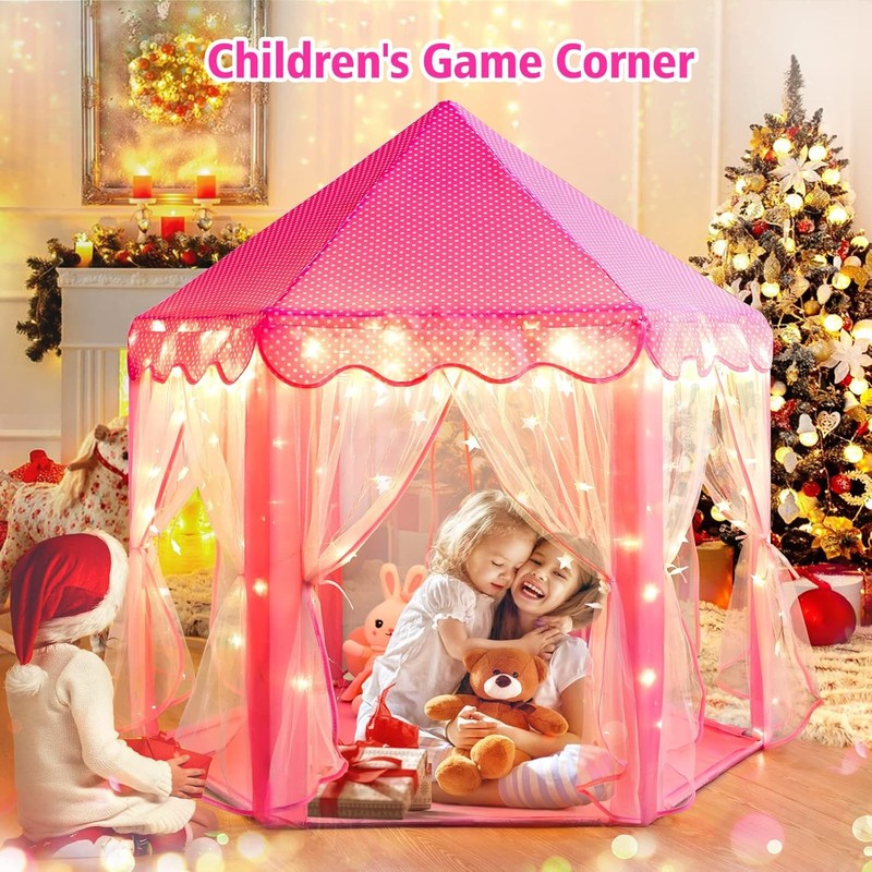 Large Princess Play Tent for Kids with Star Lights - Indoor/Outdoor Fun4